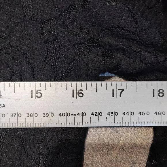 Studio Y Women's Black Long Sleeve Lined Lace Dress  Scoop Neck Size Small - Picture 8 of 10